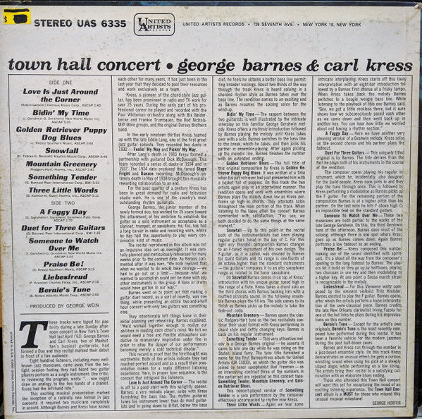George Barnes, Carl Kress : Town Hall Concert (LP, Album)