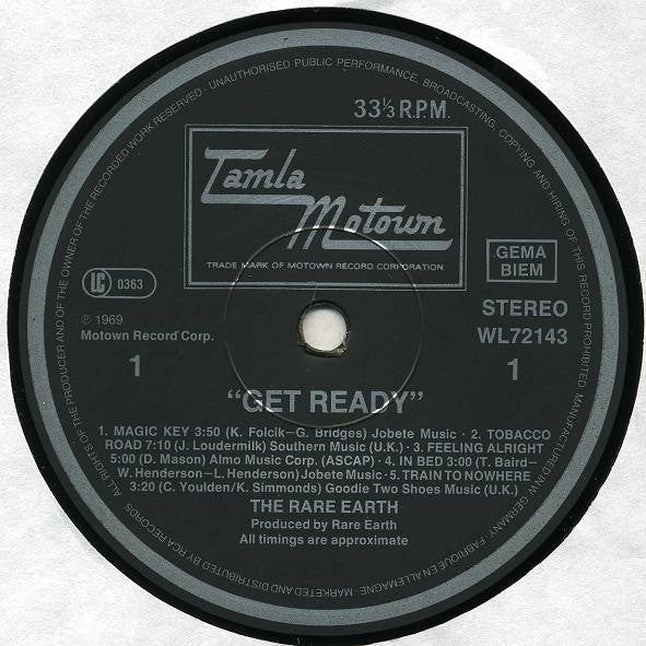 Rare Earth : Get Ready (LP, Album, RE)