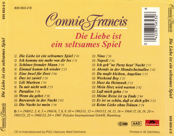 Connie Francis : Die Liebe Ist Ein Seltsames Spiel (CD, Comp)