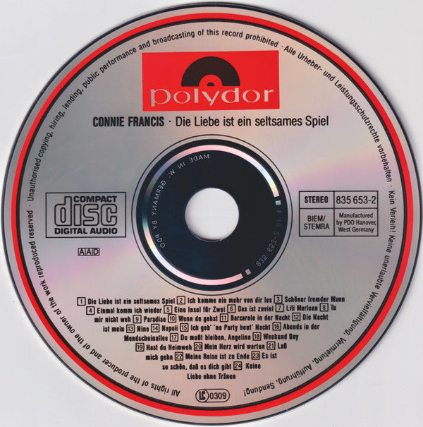 Connie Francis : Die Liebe Ist Ein Seltsames Spiel (CD, Comp)