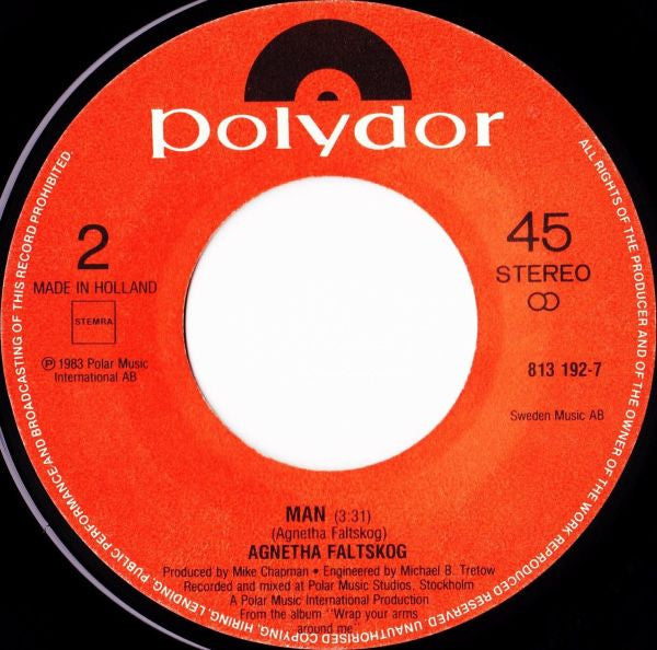 Agnetha Fältskog : The Heat Is On (7", Single)