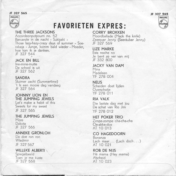 Johnny Lion En The Jumping Jewels : Let's Make A Habit Of This / Sweets For My Sweet (7", Single)