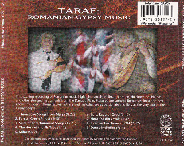 Taraf : Romanian Gypsy Music (CD, Comp)