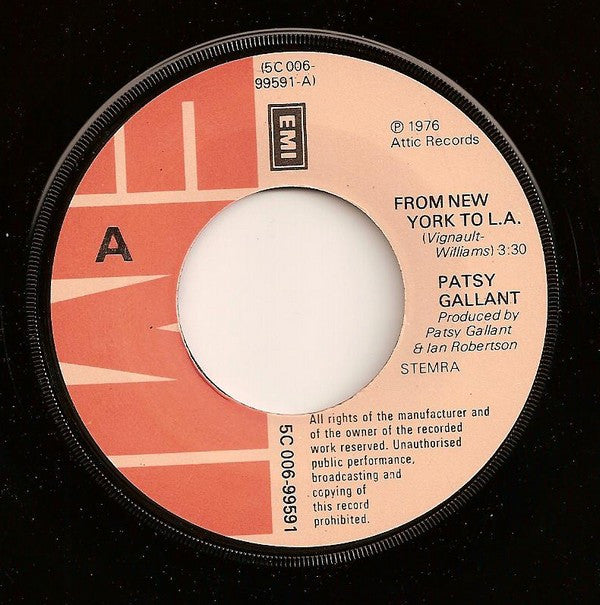 Patsy Gallant : From New York To L.A. (7", Single)