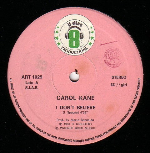 Carol Kane : I Don't Believe (12")