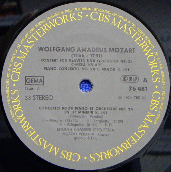 Murray Perahia - Mozart*, English Chamber Orchestra : Mozart Concerti N° 24. C Minor / C-moll / Ut Mineur. K.491 / N° • 14. E-flat / Es-dur / Mi Bémol. K.449 (LP)