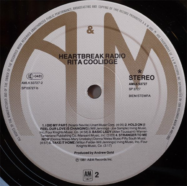 Rita Coolidge : Heartbreak Radio (LP, Album)