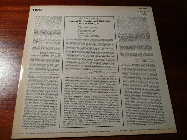 Sergei Vasilyevich Rachmaninoff - Van Cliburn, Symphony Of The Air, Kiril Kondrashin : Concerto No. 3 (LP, Album, RE)