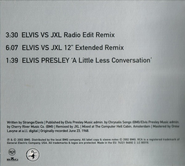 Elvis Presley vs. Junkie XL : A Little Less Conversation (CD, Single, Ltd, Dig)