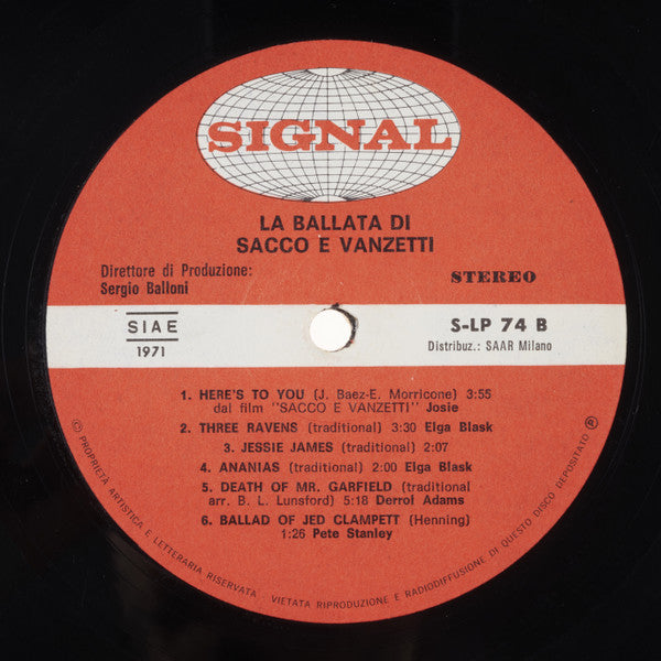 Various : La Ballata Di Sacco E Vanzetti (LP, Album)