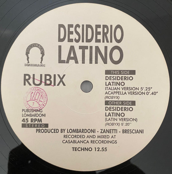Rubix : Desiderio Latino (12")