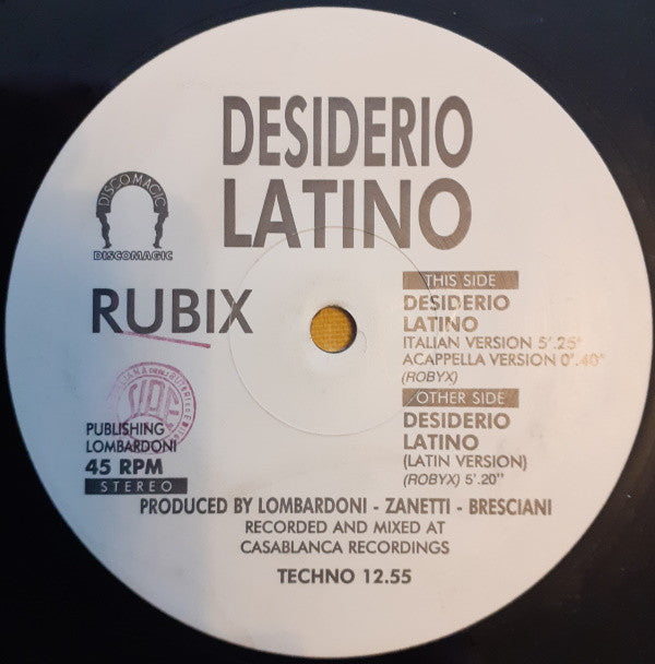 Rubix : Desiderio Latino (12")