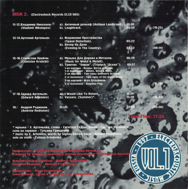 Various : Electroacoustic Music. Vol. 1. Disk 2 (CD, Comp)