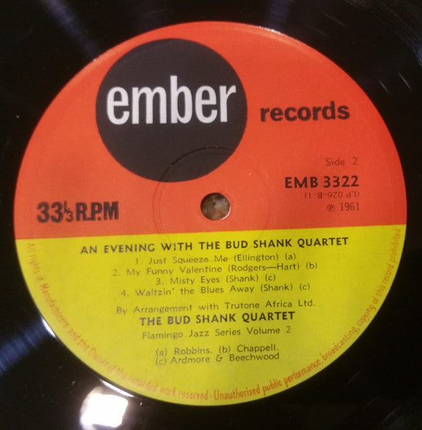 Bud Shank Quartet, The Claude Williamson Trio : Bud Shank Quartet (LP)