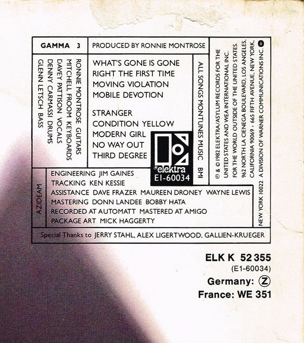 Gamma (5) : Gamma 3 (LP, Album)