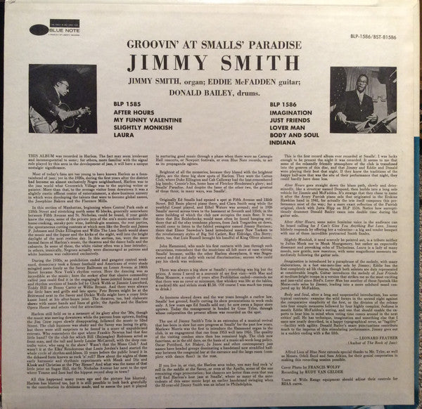 Jimmy Smith : Groovin' At Smalls' Paradise Volume 2 (LP, Album)