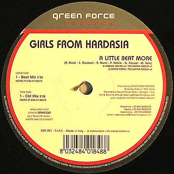 Girls From Hardasia : A Little Beat More (12")