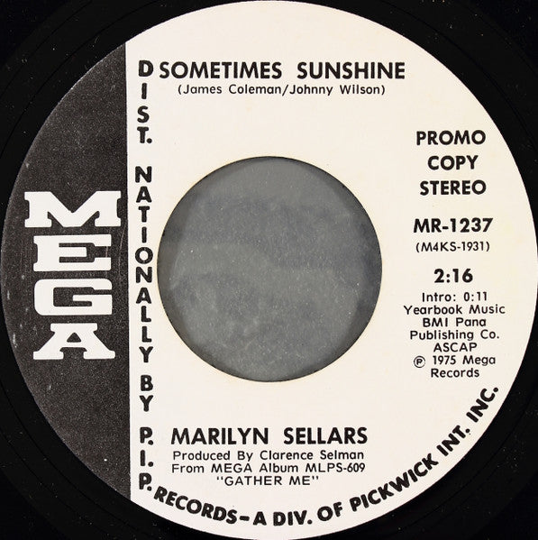 Marilyn Sellars : Sometimes Sunshine (7", Single, Mono, Promo)