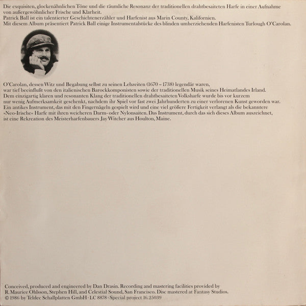 Patrick Ball : Celtic Harp Volume Two: From A Distant Time (LP, Album, Son)