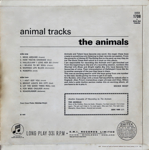 The Animals : Animal Tracks (LP, Album, Mono, RP)