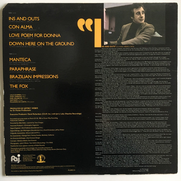 Lalo Schifrin : Ins And Outs (LP, Album)