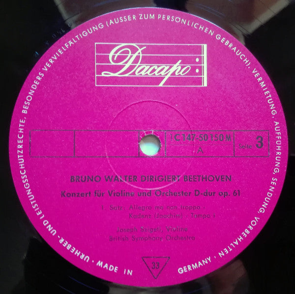 Bruno Walter  Dirigiert Ludwig van Beethoven, Joseph Szigeti, Walter Gieseking : Pastorale • Violinkonzert • Coriolan-Ouvertüre • Klavierkonzert Nr. 5 (3xLP, Mono + Box, Comp)