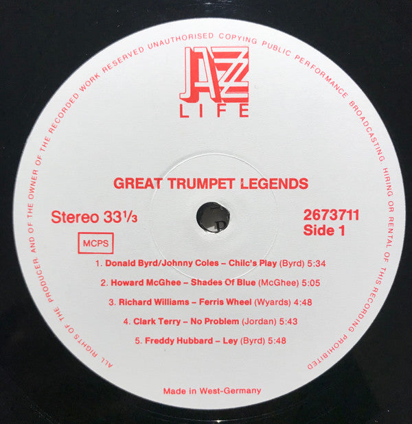 Various : Great Trumpet Legends (LP, Comp)