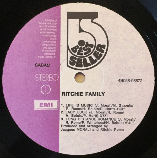 The Ritchie Family : Life Is Music (LP, Album)