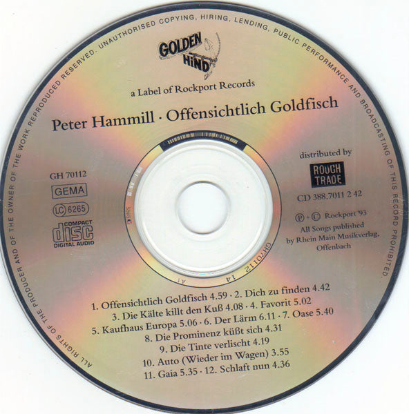Peter Hammill : Offensichtlich Goldfisch (CD, Album)