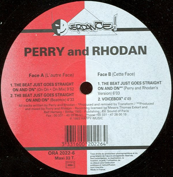 Perry & Rhodan : The Beat Just Goes Straight On And On (12")