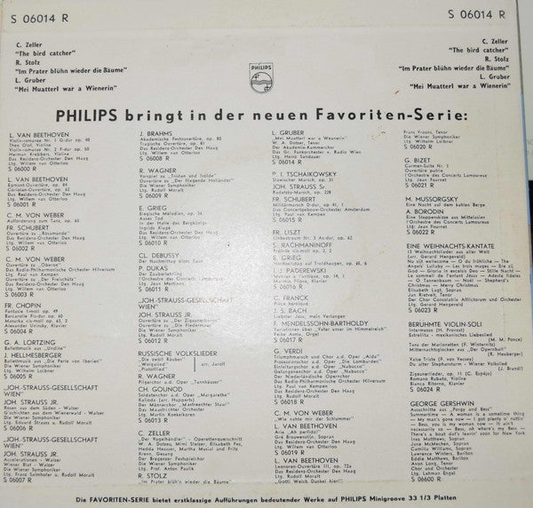 Carl Zeller, Robert Stolz, Ludwig Gruber : Der Vogelhändler - Operettenquerschnitt Et Al. (10", Comp)