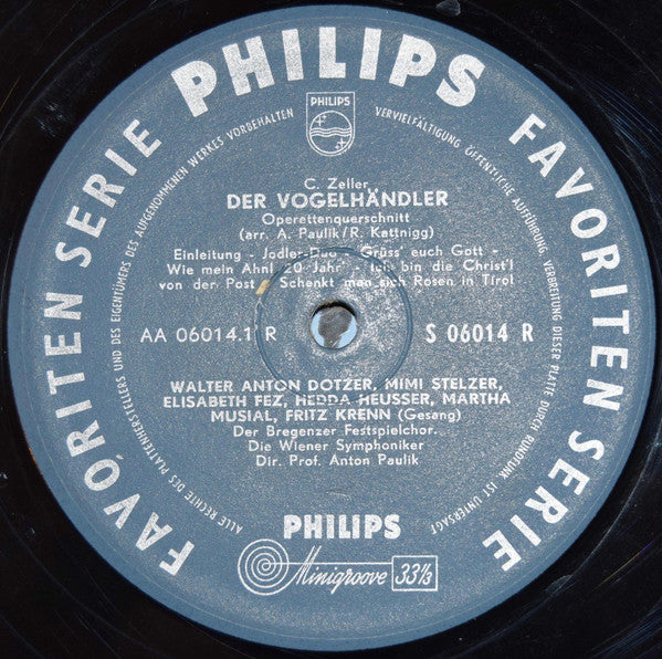 Carl Zeller, Robert Stolz, Ludwig Gruber : Der Vogelhändler - Operettenquerschnitt Et Al. (10", Comp)