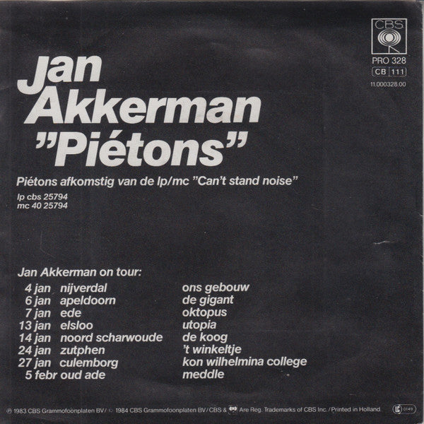 Jan Akkerman : Piétons (7", Single, Promo)