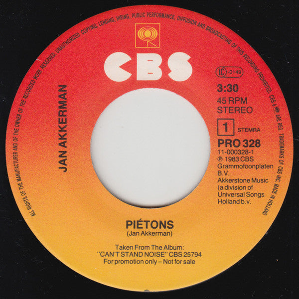 Jan Akkerman : Piétons (7", Single, Promo)