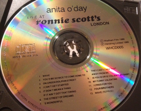 Anita O'Day : Live At Ronnie Scott's London (CD, Album)