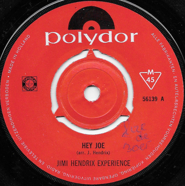 Jimi Hendrix Experience* : Hey Joe (7", Mono)