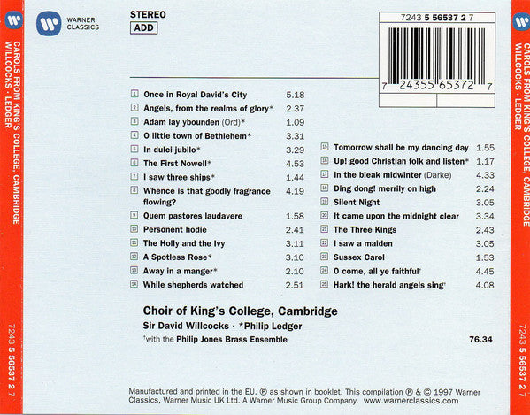 The King's College Choir Of Cambridge, David Willcocks, Philip Ledger : Carols From King's College, Cambridge (CD, Comp, RE, RM)