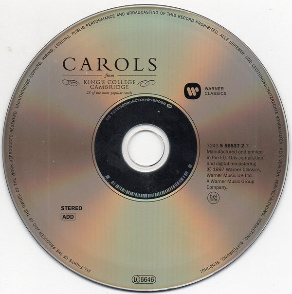 The King's College Choir Of Cambridge, David Willcocks, Philip Ledger : Carols From King's College, Cambridge (CD, Comp, RE, RM)