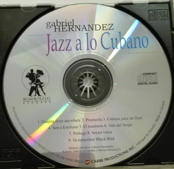 Gabriel Hernández : Jazz A Lo Cubano (CD, Album)