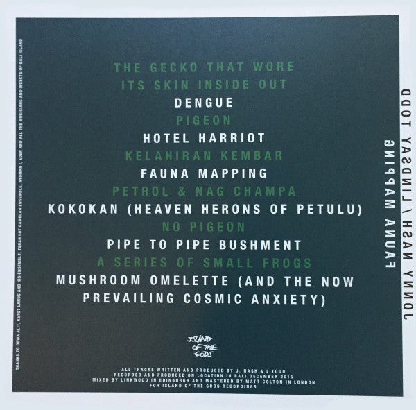 Jonny Nash / Lindsay Todd : Fauna Mapping (LP, Album, Ltd, Gol)