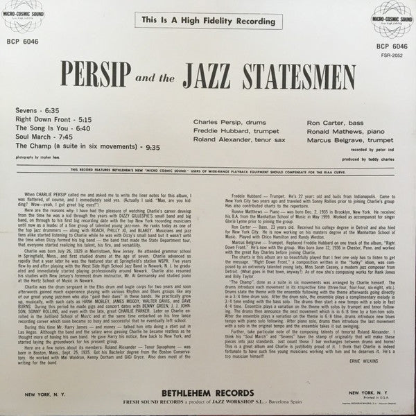 Charlie Persip's Jazz Statesmen : Charles Persip And The Jazz Statesmen (LP, Album, Mono, RE)