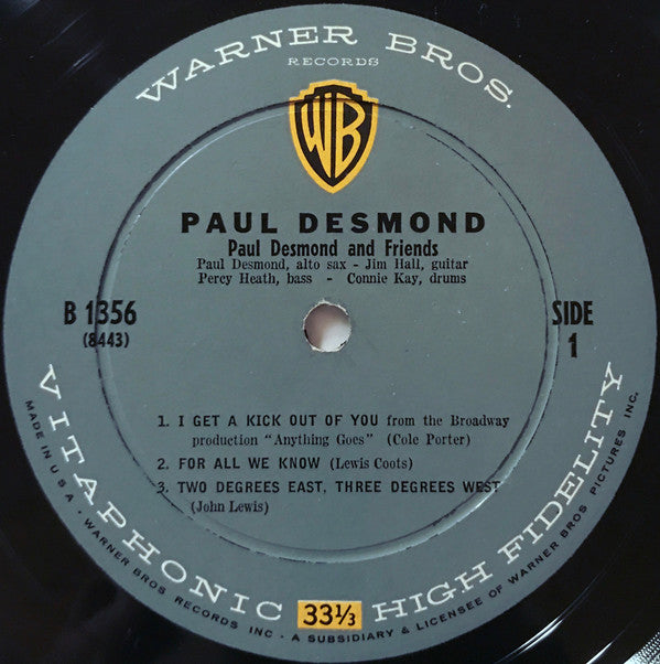 Paul Desmond : "First Place Again" Playboy (LP, Mono)