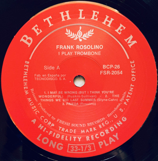 Frank Rosolino : I Play Trombone (LP, Album, RE)