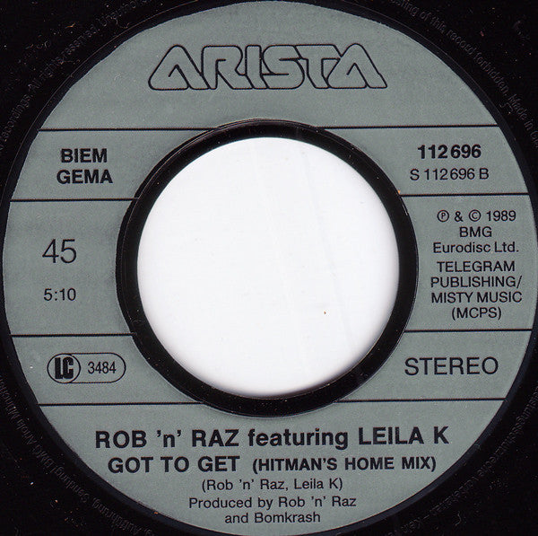 Rob 'N' Raz Featuring Leila K : Got To Get (7", Single)