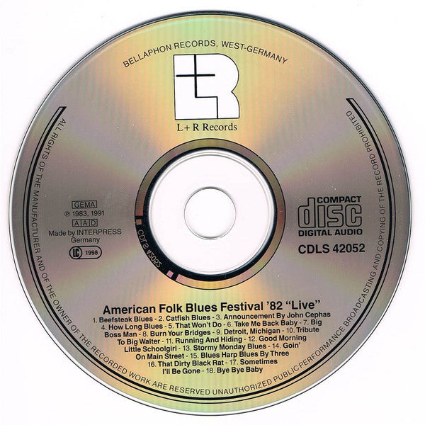 Various : Blues Live '82 - American Folk Blues Festival (CD, Album, RE)