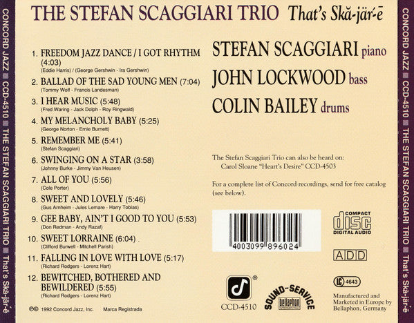 Stefan Scaggiari Trio : That's Ska-jär-e  (CD, Album)