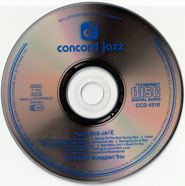 Stefan Scaggiari Trio : That's Ska-jär-e  (CD, Album)