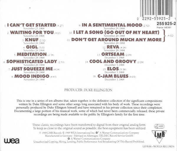 Duke Ellington : The Private Collection: Volume Nine, Studio Sessions New York 1968 (CD, Comp)