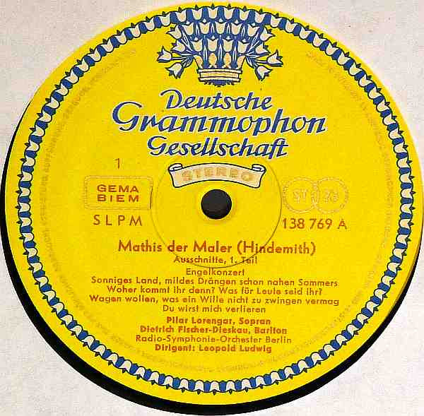 Paul Hindemith / Dietrich Fischer-Dieskau, Pilar Lorengar, Donald Grobe, Leopold Ludwig : Mathis Der Maler (Opern-Ausschnitte) (LP, Album)