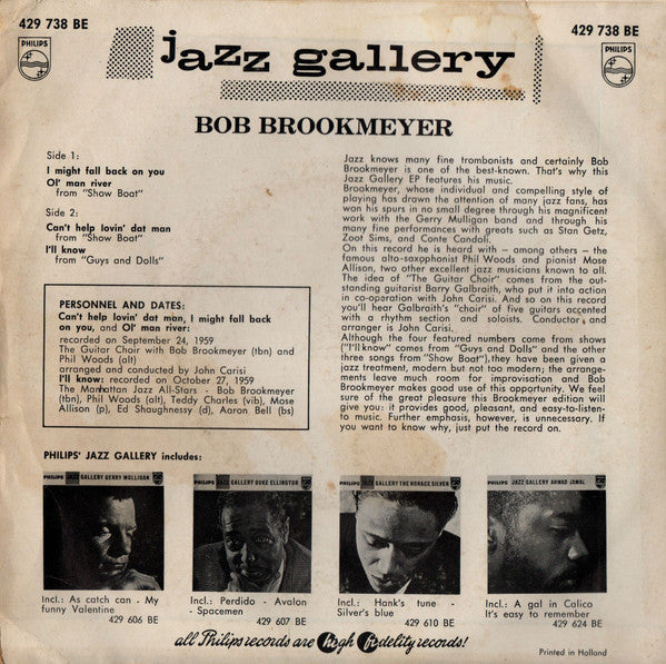 Bob Brookmeyer : Jazz Gallery (7", EP)